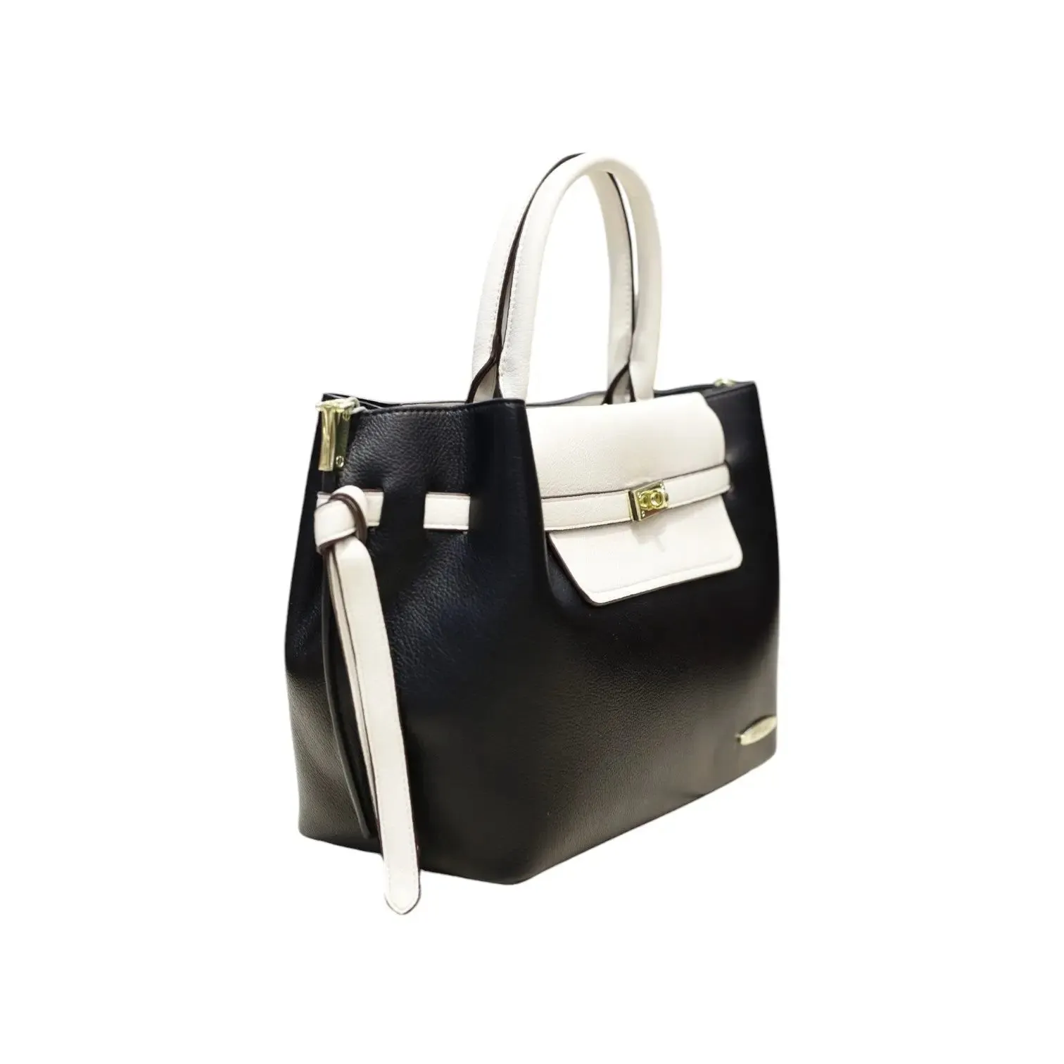 Vernika Two-Tone Knotted Tote Bag