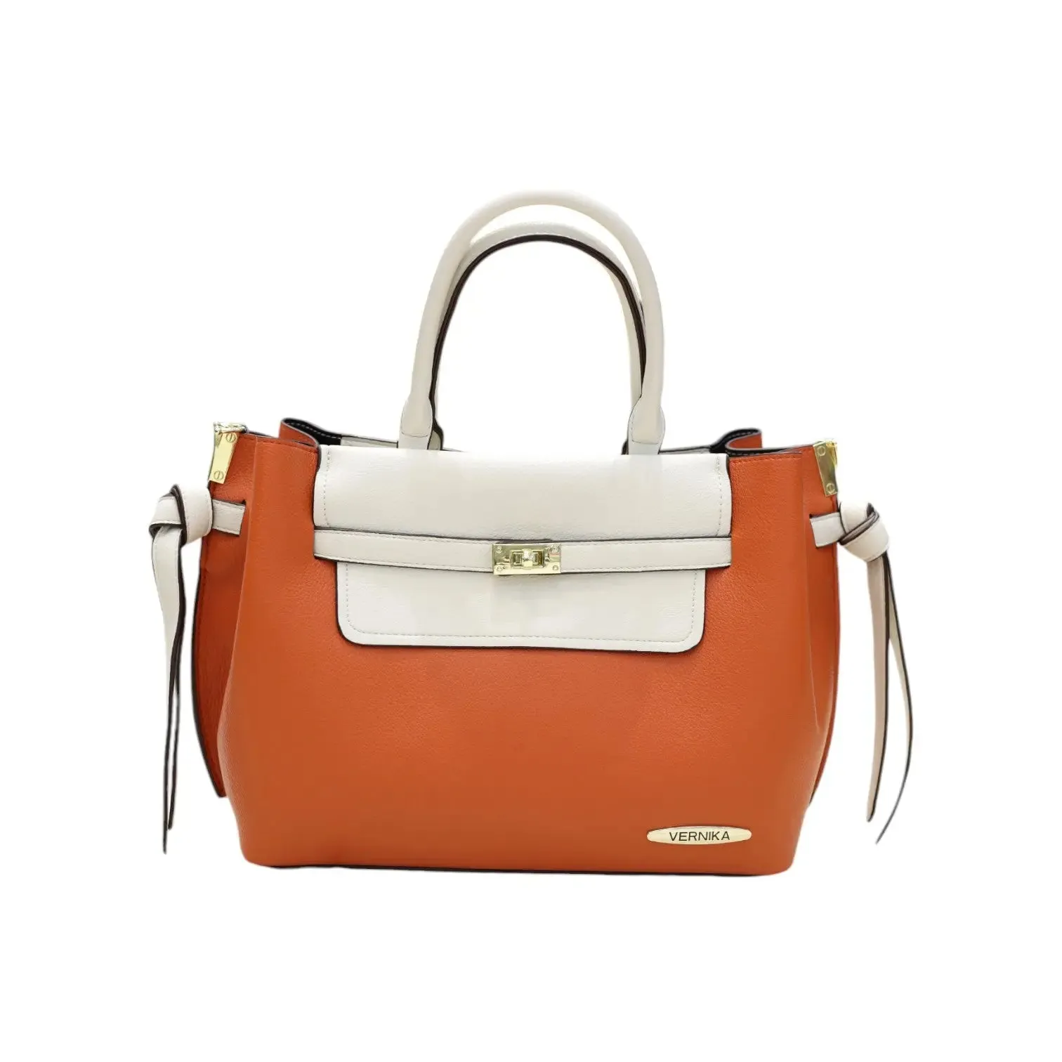 Vernika Two-Tone Knotted Tote Bag