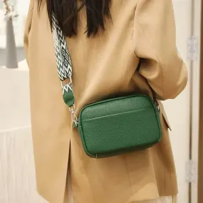 Vintage Cowhide Crossbody Bag: Fashionable One-Shoulder Small Square Bag for Women