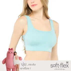 Wacoal Bra Tops บราสวมหัวรูปแบบเสื้อกล้ามคอเหลี่ยม รุ่น WH4C15 สีฟ้า (LT)