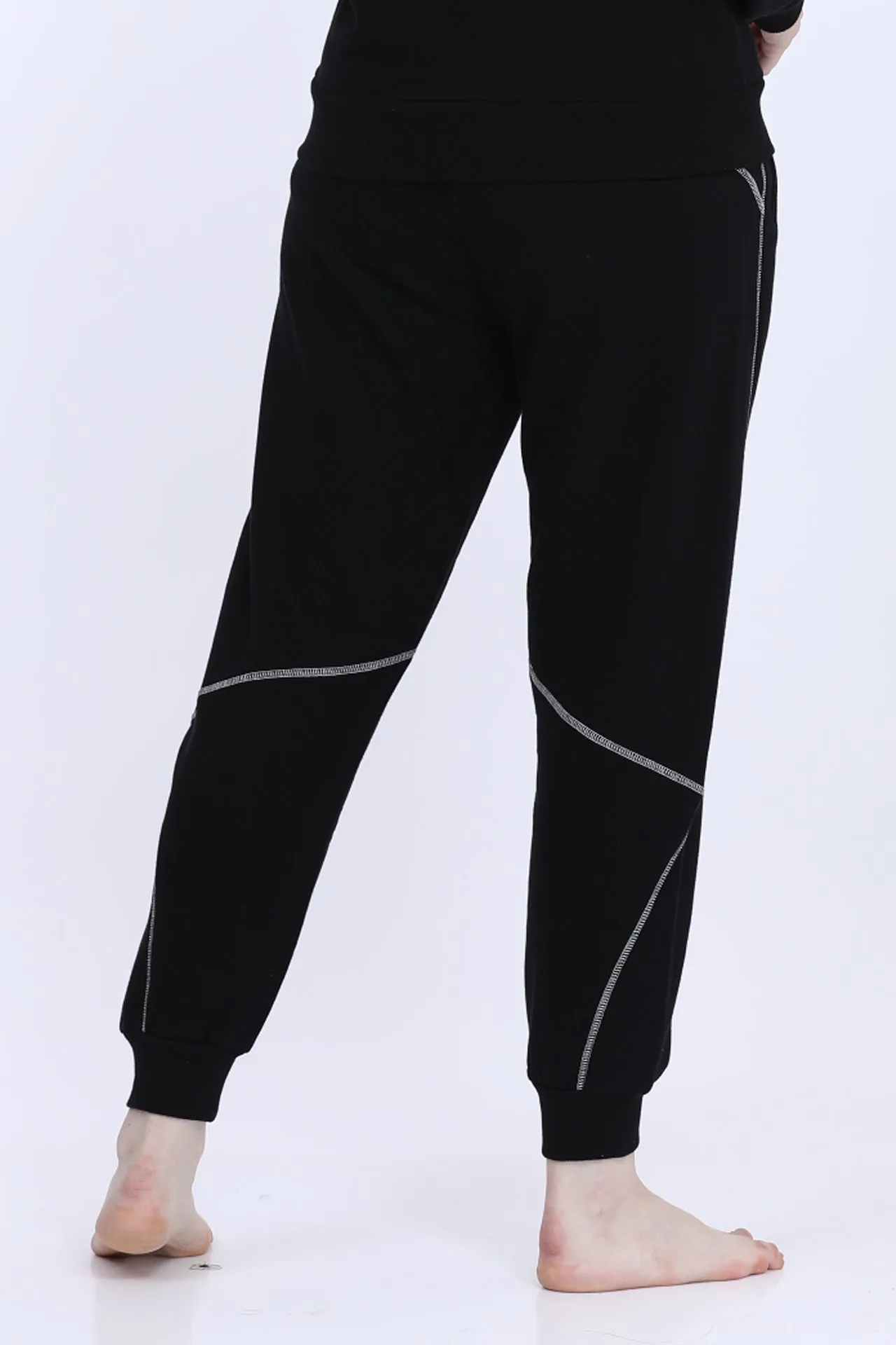 Women Fleece Black Fashion Jogger