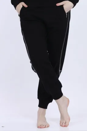 Women Fleece Black Fashion Jogger