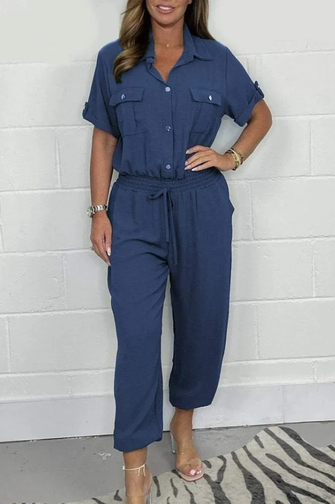 Women’s Short Sleeved Utility Jumpsuit