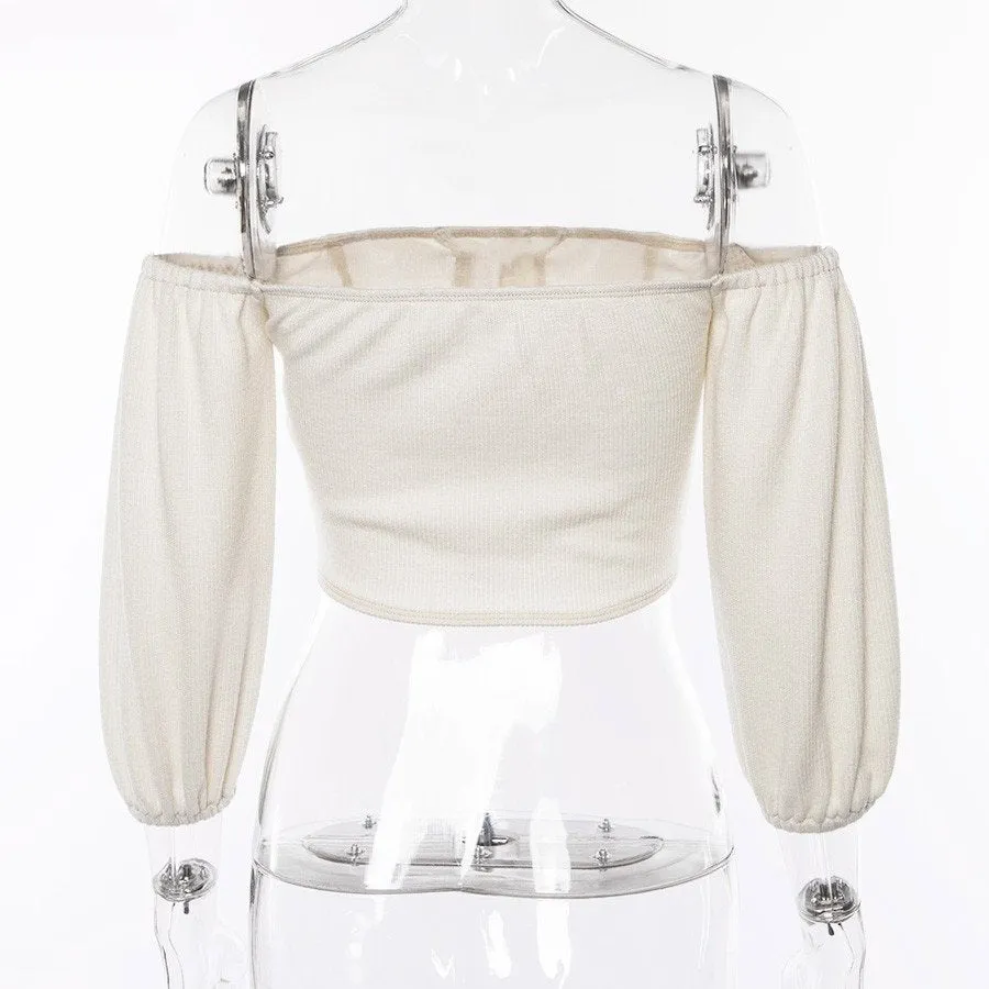 Women's Solid Soft Elastic Knitted Crop Top