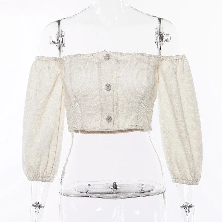 Women's Solid Soft Elastic Knitted Crop Top